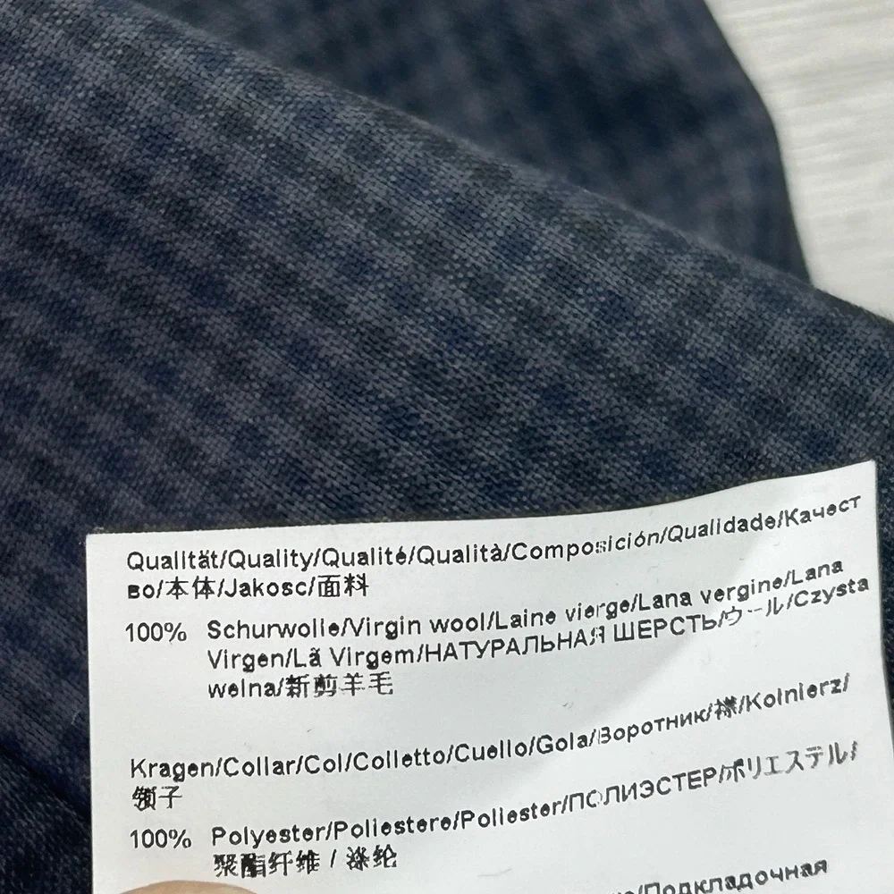 Hugo Boss Blazer Mens 44R Gray Virgin Wool Check Sport Coat Jacket Made Turkey